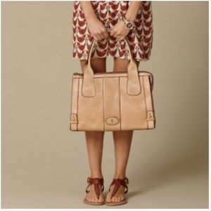 Fossil Vintage Re-Issue Camel Leather Satchel